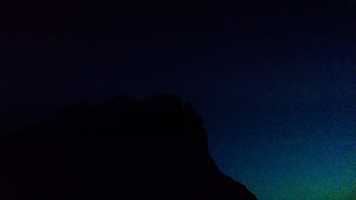 Wetterhorn Peak engulfed in pre-dawn darkness