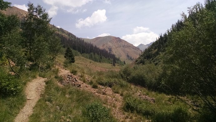 The Silver Creek valley beginning to open up into a basin at higher elevations